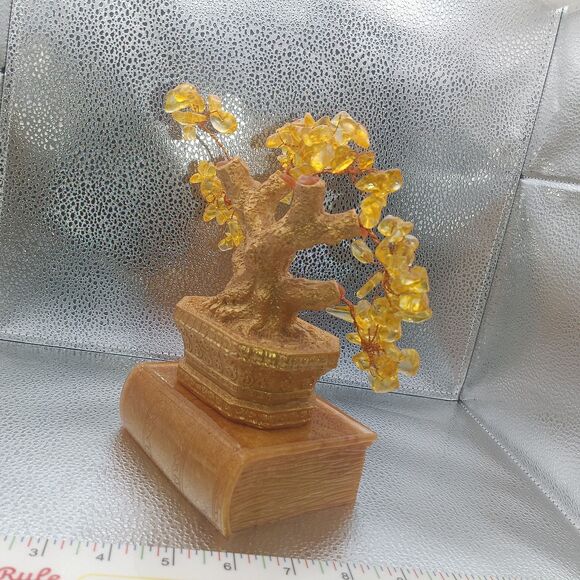 Yellow Gemstone Tree in Gold Pot – Prosperity Crystal Decor & Gift Idea - Picture 8 of 9